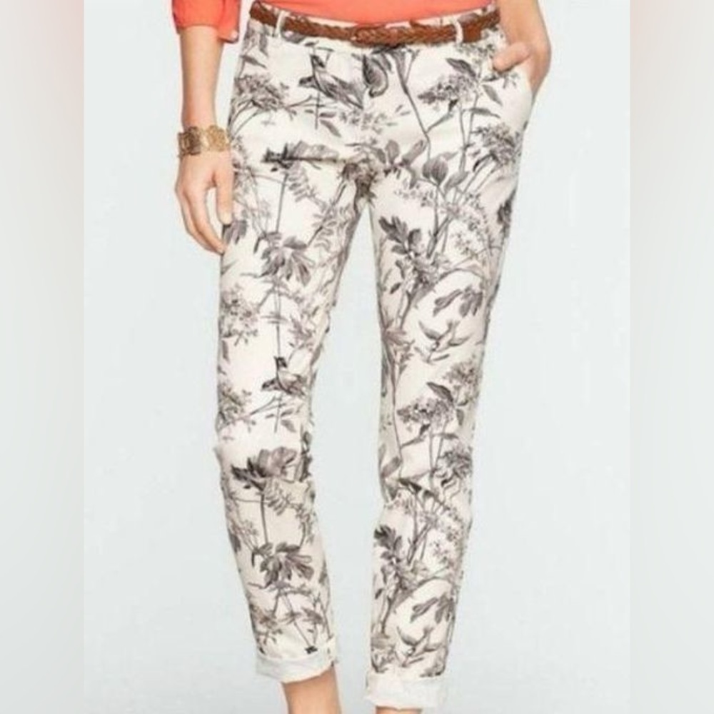 Talbots the weekender gray and white ankle pants